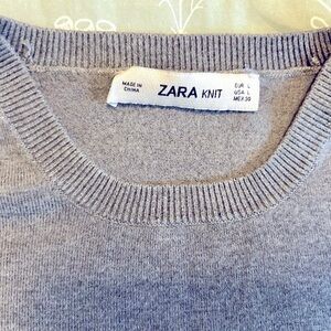 Zara, gray knit sweater with gold buttons, size L, new without tag